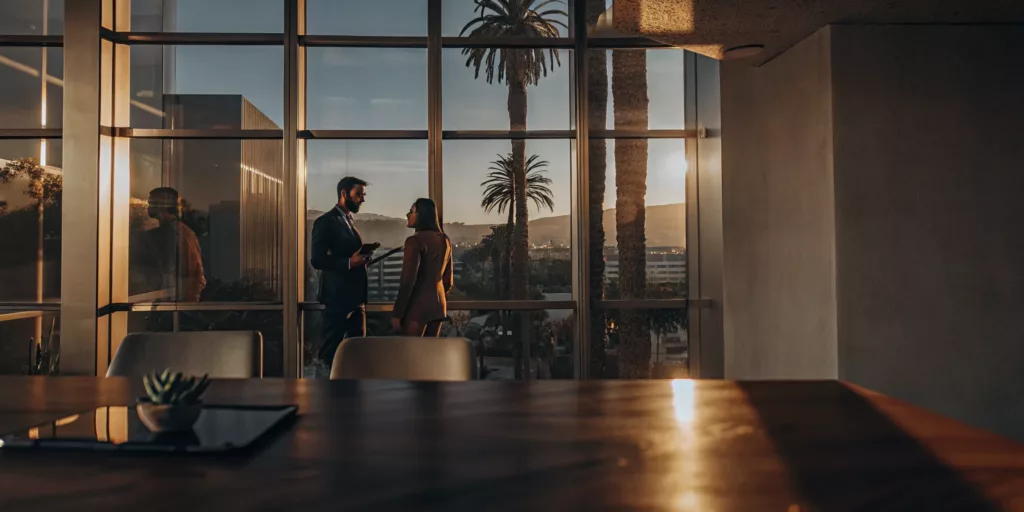 A client meets with a personal injury attorney in Irvine to discuss their case.